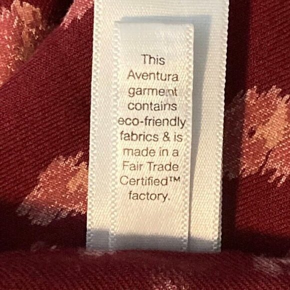 Aventura Long Sleeve Blouse Abstract Artsy Peasant Fair Trade Sustainable Boho M - Picture 9 of 11